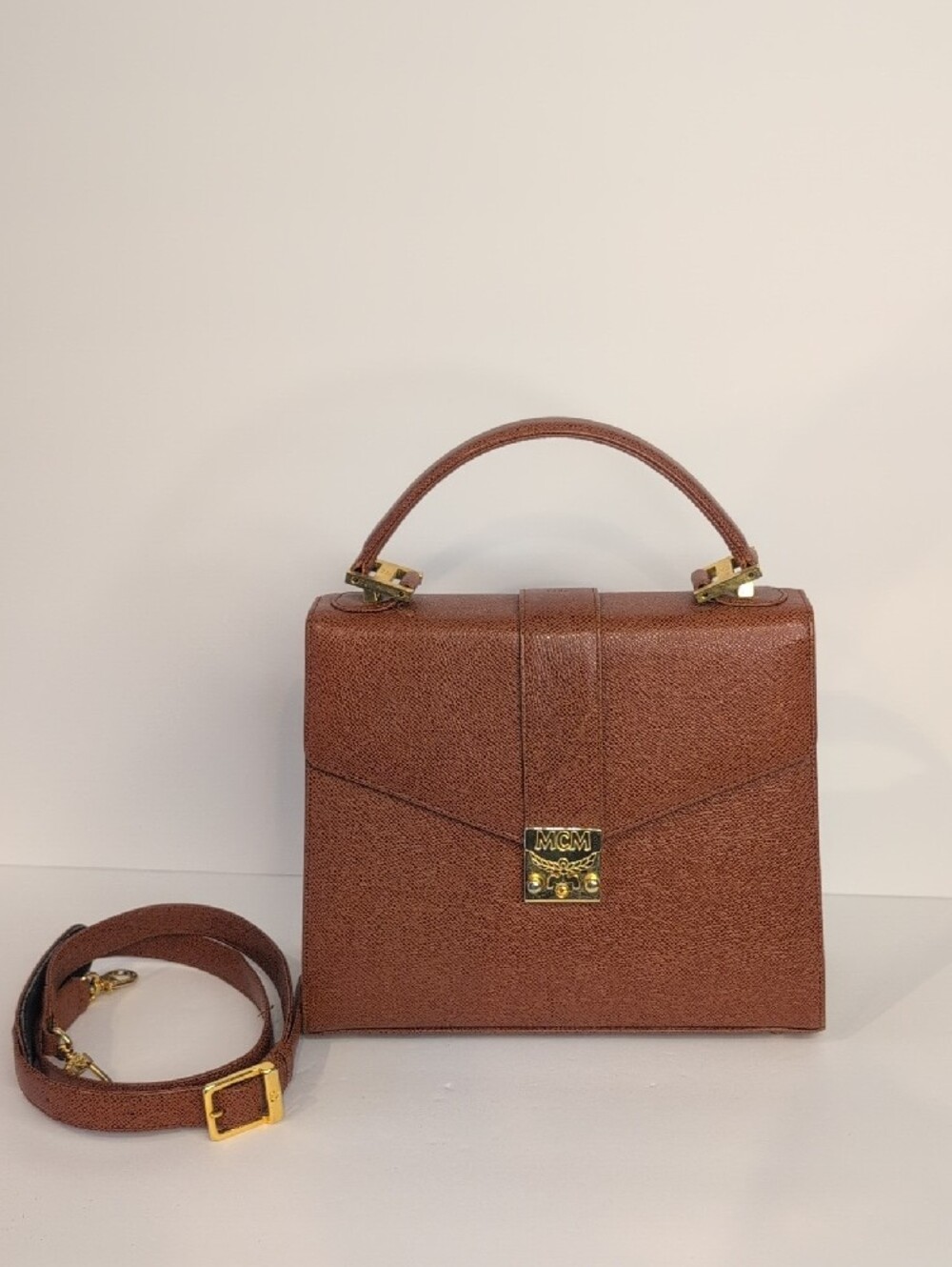 MCM Vintage Structured Top-Handle Satchel Bag Made In Germany - Picture 2 of 14